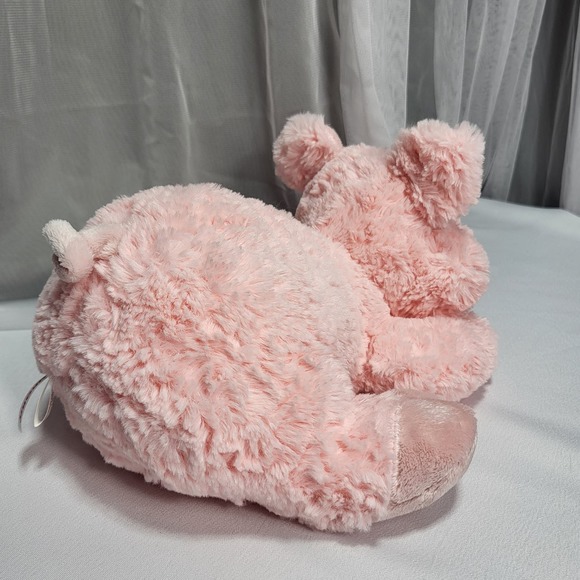 Aurora 12" Soft Pink Crouching Pig Piglet Stuffed Plush Animal Toy - Picture 7 of 10